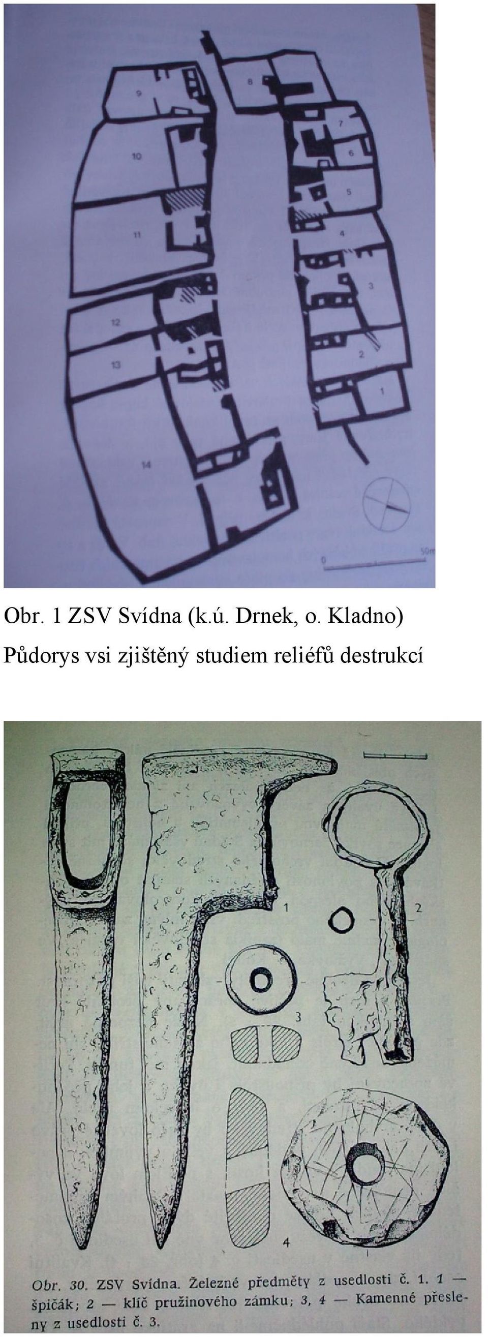 Kladno) Půdorys vsi