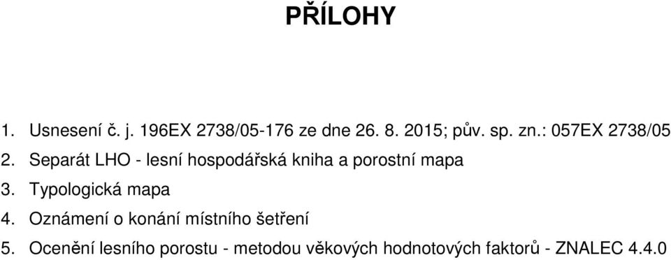 Separát LHO - lesní hospodářská kniha a porostní mapa 3.