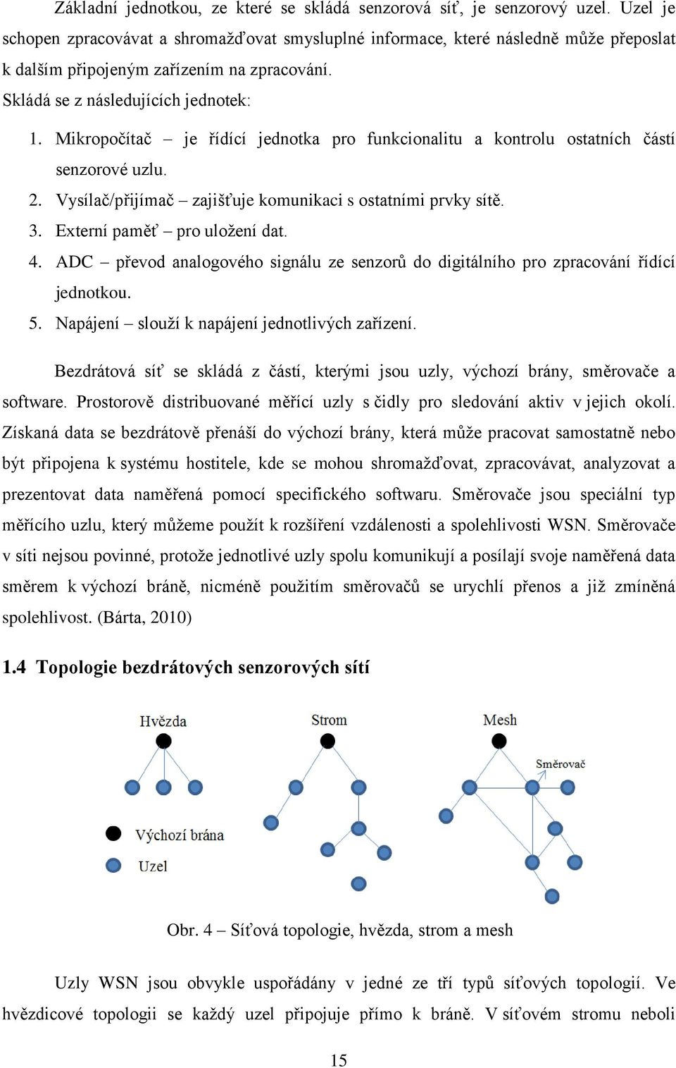 Mikropočítač je řídící jednotka pro funkcionalitu a kontrolu ostatních částí senzorové uzlu. 2. Vysílač/přijímač zajišťuje komunikaci s ostatními prvky sítě. 3. Externí paměť pro uložení dat. 4.