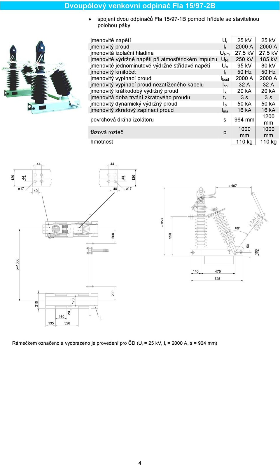 Hz 50 Hz jmenovitý vypínací proud I load 2000 A 2000 A jmenovitý vypínací proud nezatíženého kabelu I cc 32 A 32 A jmenovitý krátkodobý výdržný proud I k 20 ka 20 ka jmenovitá doba trvání zkratového