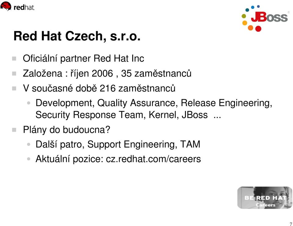 dob ě 216 zaměstnanců Development, Quality Assurance, Release Engineering,