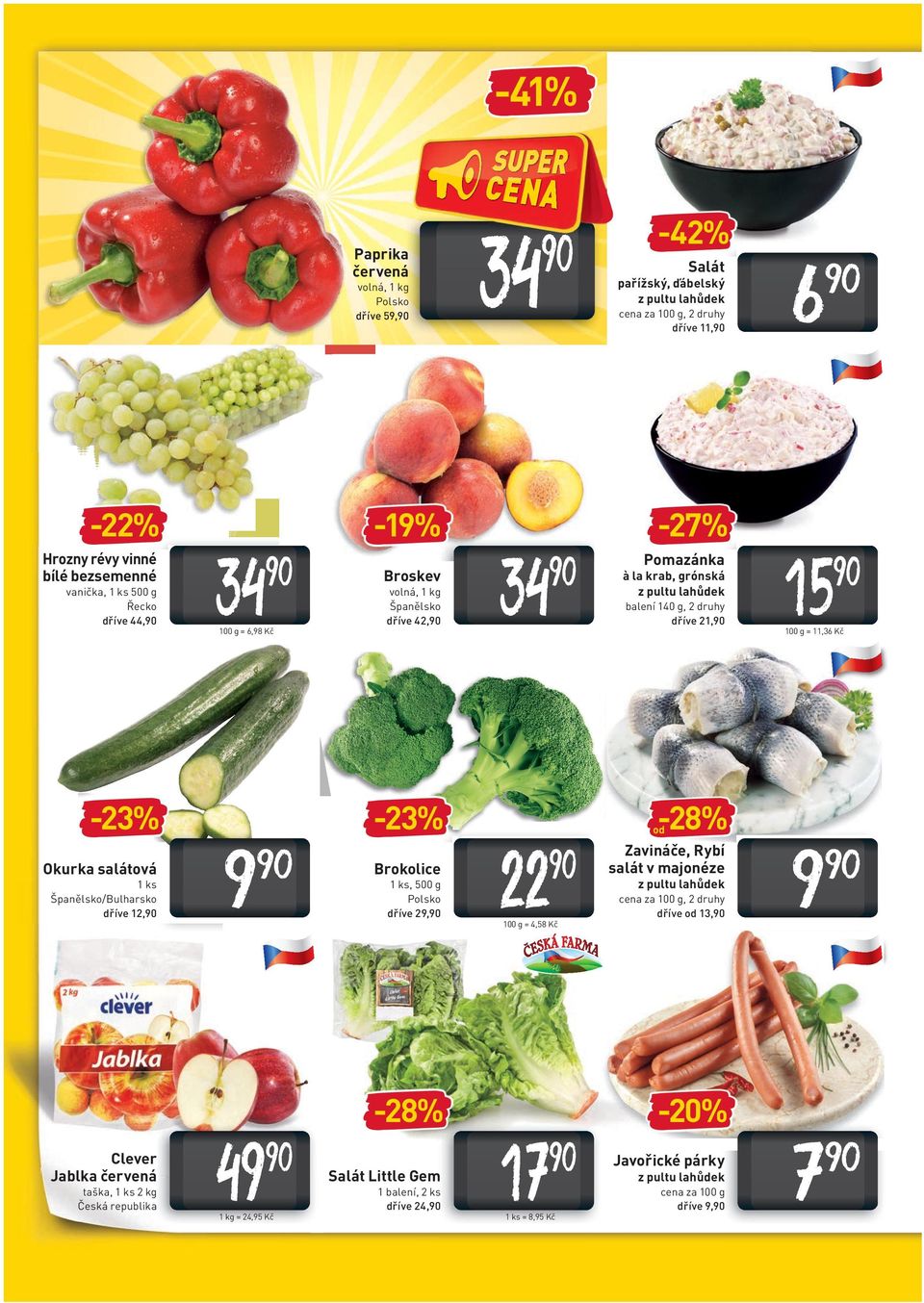 indd 4 49 1 kg = 24,95 Kč Salát Little Gem 1 balení, 2 ks dříve 24, Pomazánka à la krab, grónská balení 140 g, 2 druhy dříve 21, 15 100 g = 11,36 Kč -28% od 22 100 g = 4,58 Kč -28% Clever