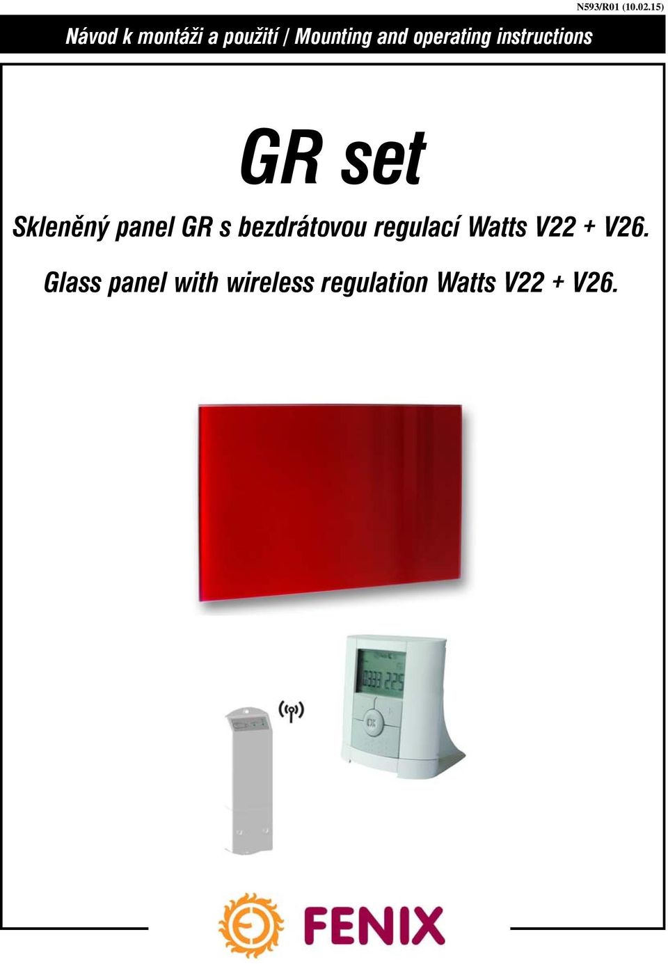 15) GR set Skleněný panel GR s bezdrátovou