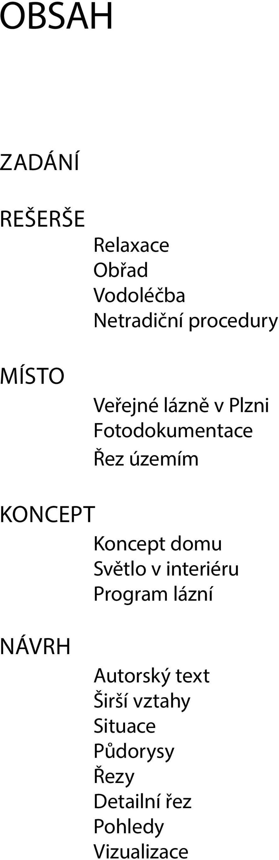 Koncept Koncept domu Světlo v interiéru Program lázní Návrh