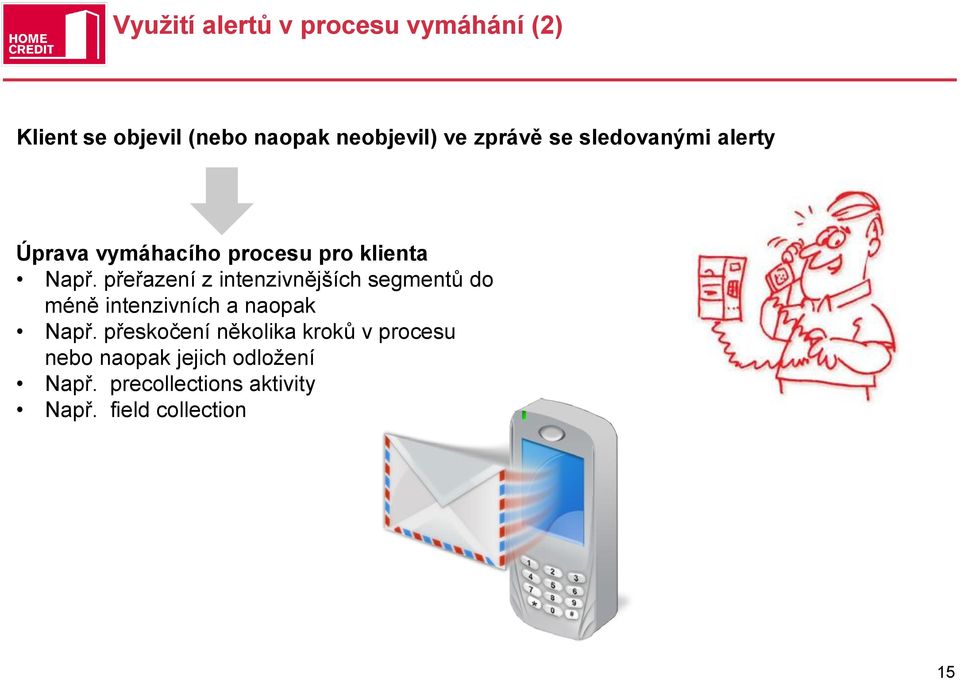 přeřazení z intenzivnějších segmentů do méně intenzivních a naopak Např.