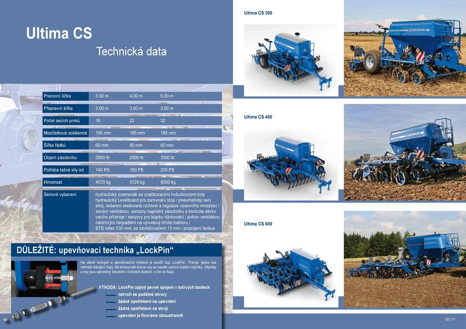 značkovacími hvězdicovými koly hydraulický Levelboard pro zarovnání stop / pneumatický secí stroj, radarem sledovaná rychlost a regulace výsevního množství / senzor ventilátoru, senzory naplnění