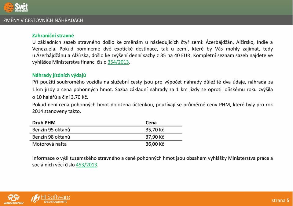 Kompletní seznam sazeb najdete ve vyhlášce Ministerstva financí číslo 354/2013.