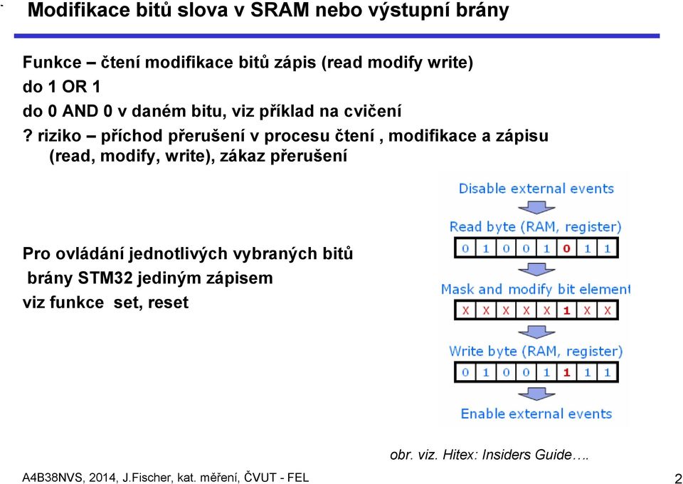 riziko příchod přerušení v procesu čtení, modifikace a zápisu (read, modify, write), zákaz přerušení Pro