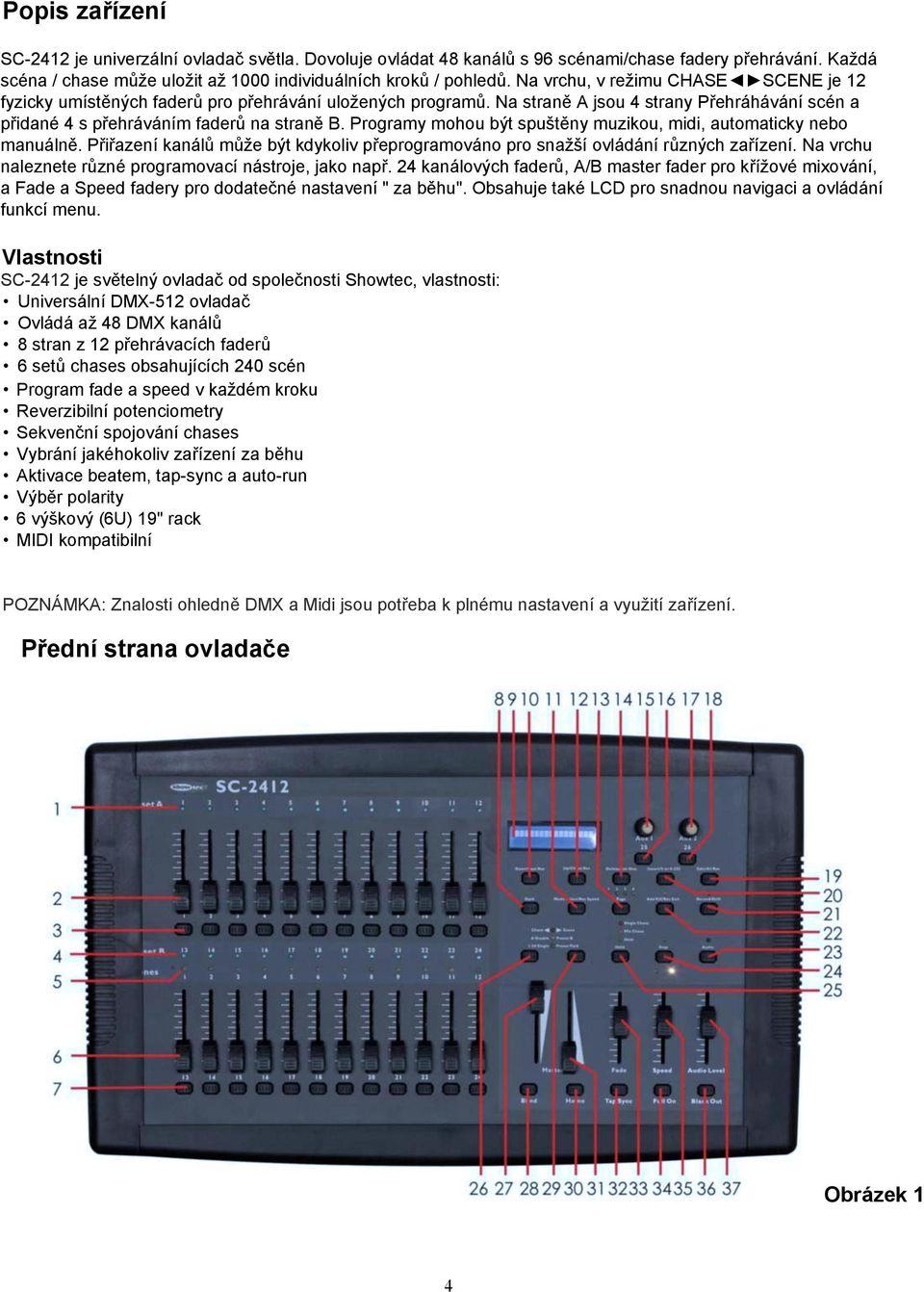 Programy mohou být spuštěny muzikou, midi, automaticky nebo manuálně. Přiřazení kanálů může být kdykoliv přeprogramováno pro snažší ovládání různých zařízení.