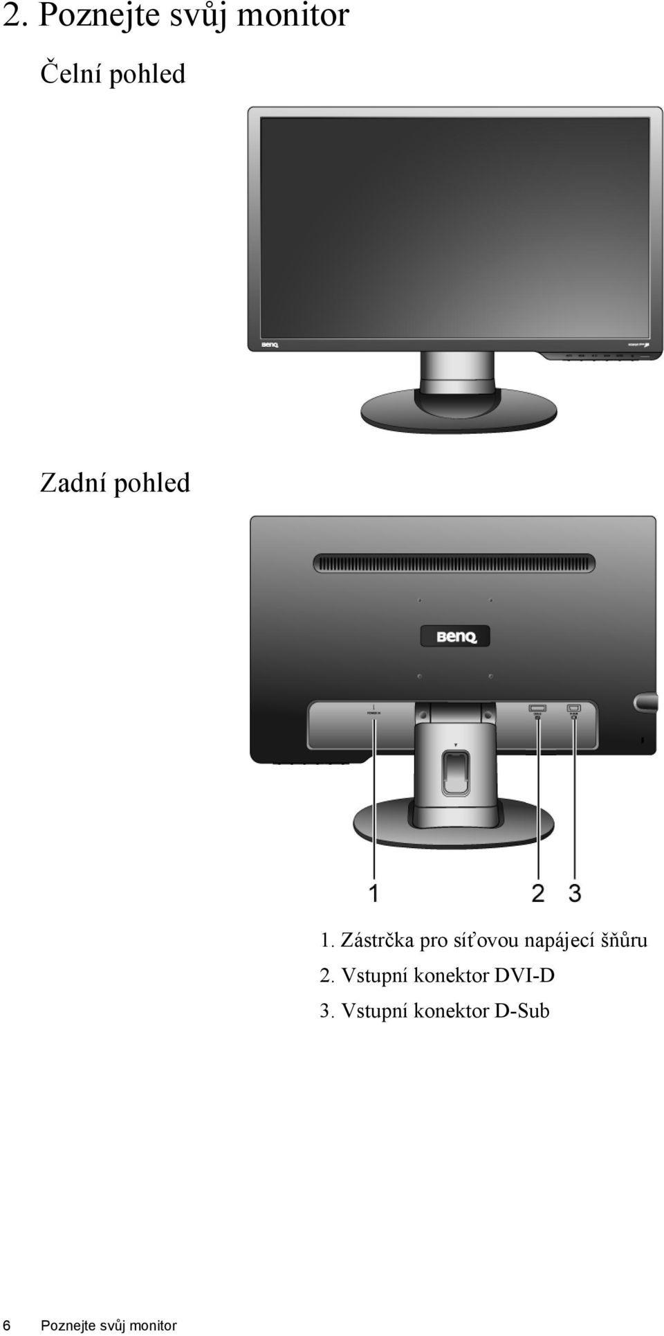 Zástrčka pro síťovou napájecí šňůru 2.