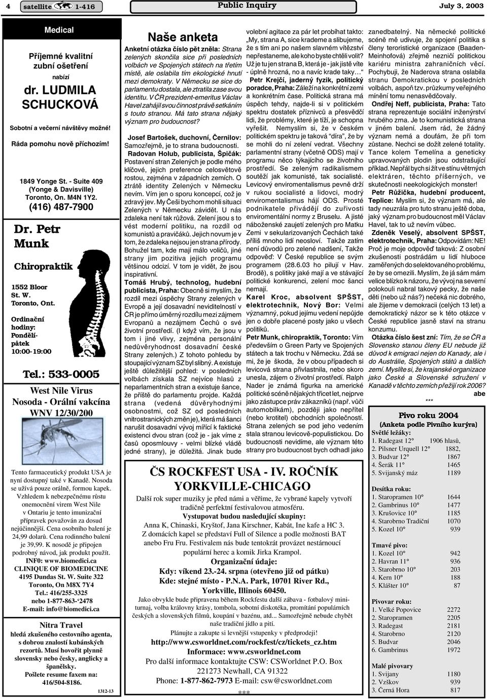 : 533-0005 West Nile Virus Nosoda - Orální vakcína WNV 12/30/200 Tento farmaceutick produkt USA je nyní dostupn také v Kanadû. Nosoda se uïívá pouze orálnû, formou kapek.