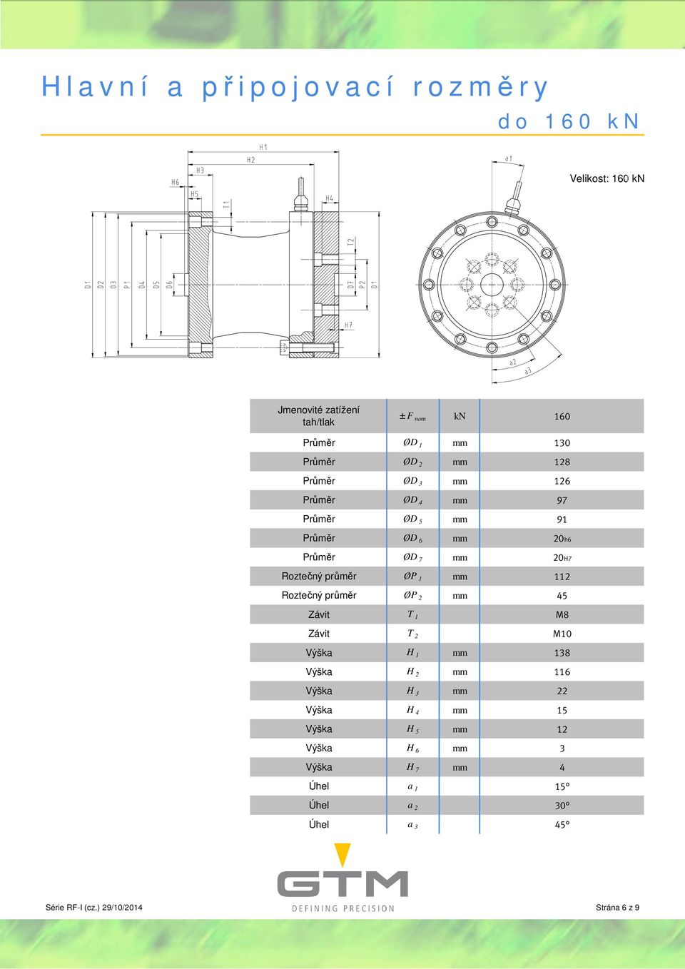 Roztečný průměr ØP 2 45 Závit T 1 M8 Závit T 2 M10 Výška H 1 138 Výška H 2 116 Výška H 3 22 Výška H 4 15