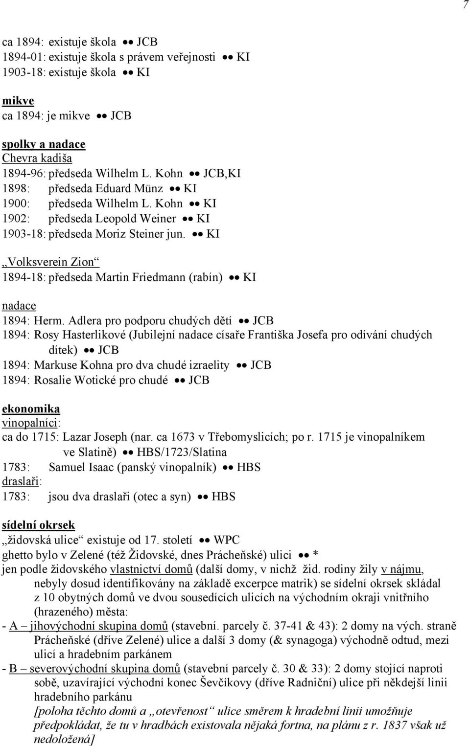 KI Volksverein Zion 1894-18: předseda Martin Friedmann (rabín) KI nadace 1894: Herm.