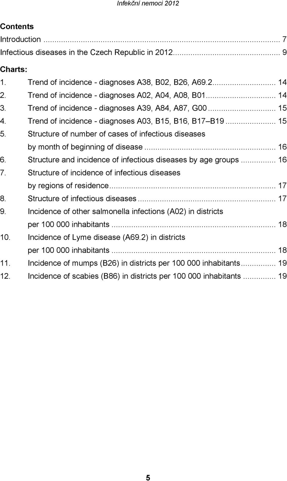 Structure of number of cases of infectious diseases by month of beginning of disease... 16 6. Structure and incidence of infectious diseases by age groups... 16 7.