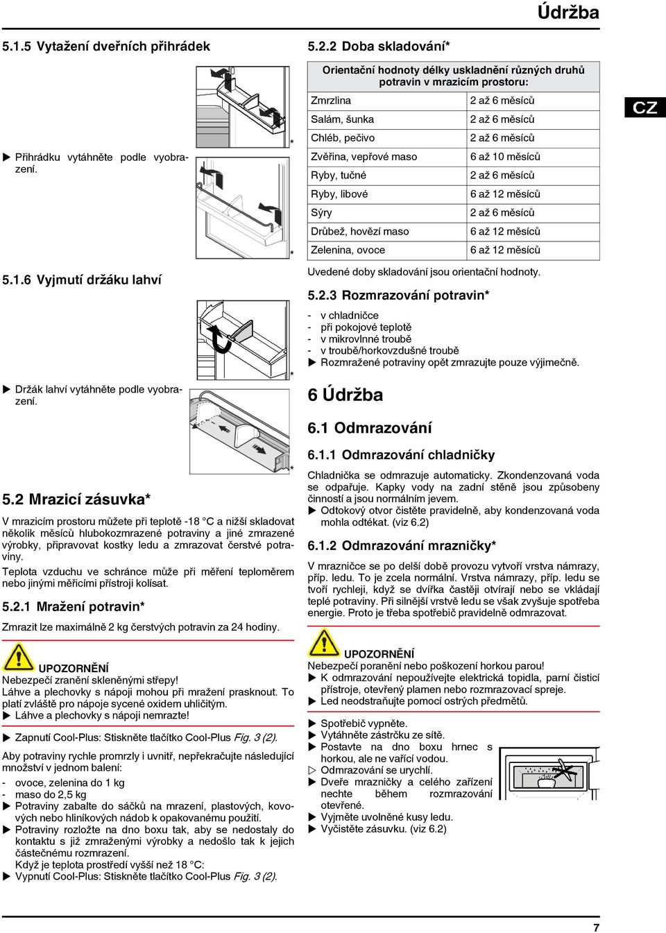 hovězí maso Zelenina, ovoce 2 až 6 měsíců 2 až 6 měsíců 2 až 6 měsíců 6 až 10 měsíců 2 až 6 měsíců 6 až 12 měsíců 2 až 6 měsíců 6 až 12 měsíců 6 až 12 měsíců Uvedené doby skladování jsou orientační