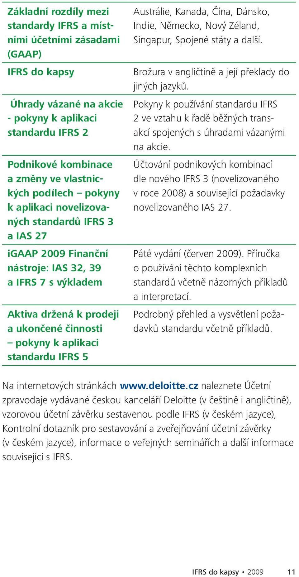 Austrálie, Kanada, Čína, Dánsko, Indie, Německo, Nový Zéland, Singapur, Spojené státy a další. Brožura v angličtině a její překlady do jiných jazyků.