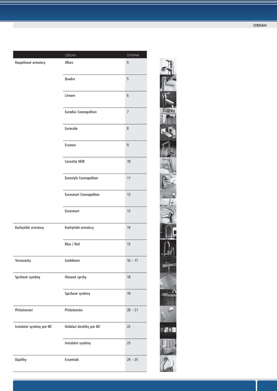 armatury 14 Blue / Red 15 Termostaty Grohtherm 16 17 Sprchové systémy Hlavové sprchy 18 Sprchové systémy 19
