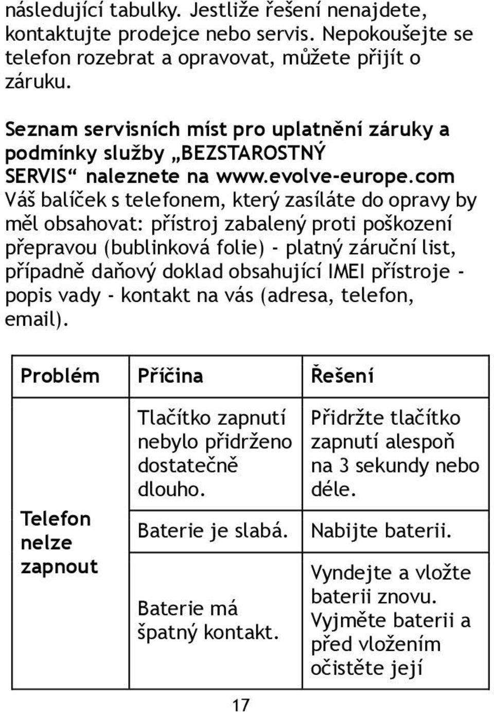 com Váš balíček s telefonem, který zasíláte do opravy by měl obsahovat: přístroj zabalený proti poškození přepravou (bublinková folie) - platný záruční list, případně daňový doklad obsahující IMEI