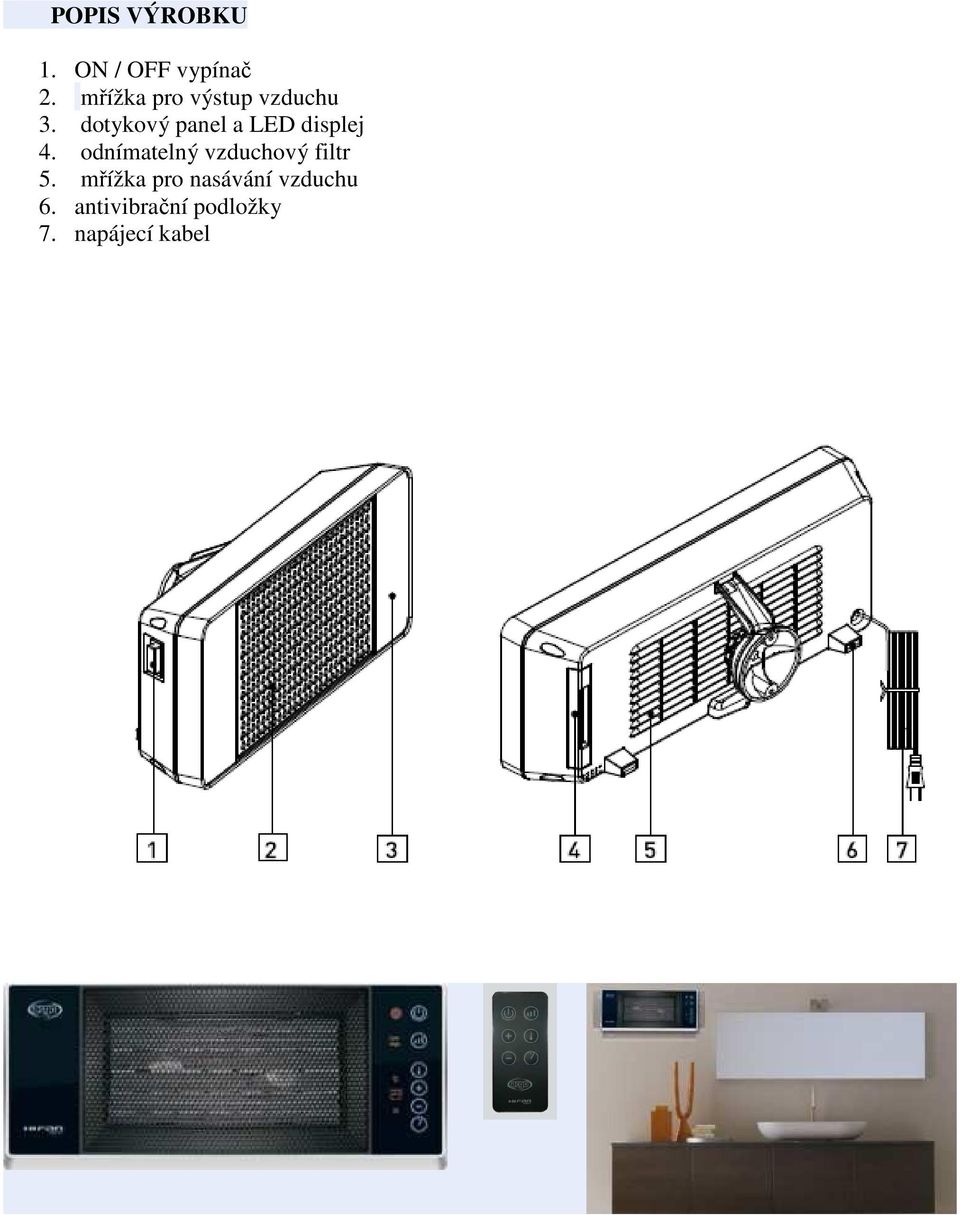 dotykový panel a LED displej 4.