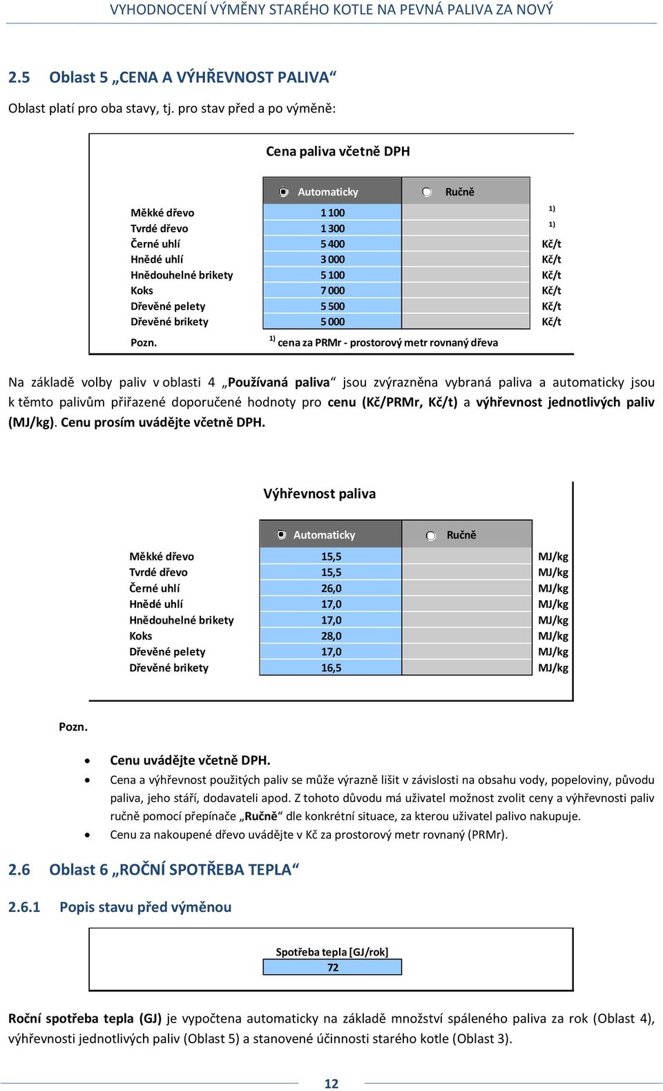 100 5 100 Kč/t Koks 7 000 7 000 Kč/t Dřevěné pelety 5 500 5 500 Kč/t Dřevěné brikety 5 000 5 000 Kč/t Pozn.