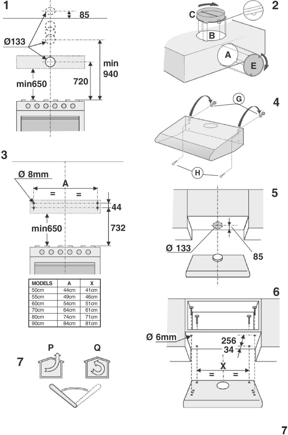 41cm 55cm 49cm 46cm 60cm 54cm 51cm 70cm 64cm 61cm