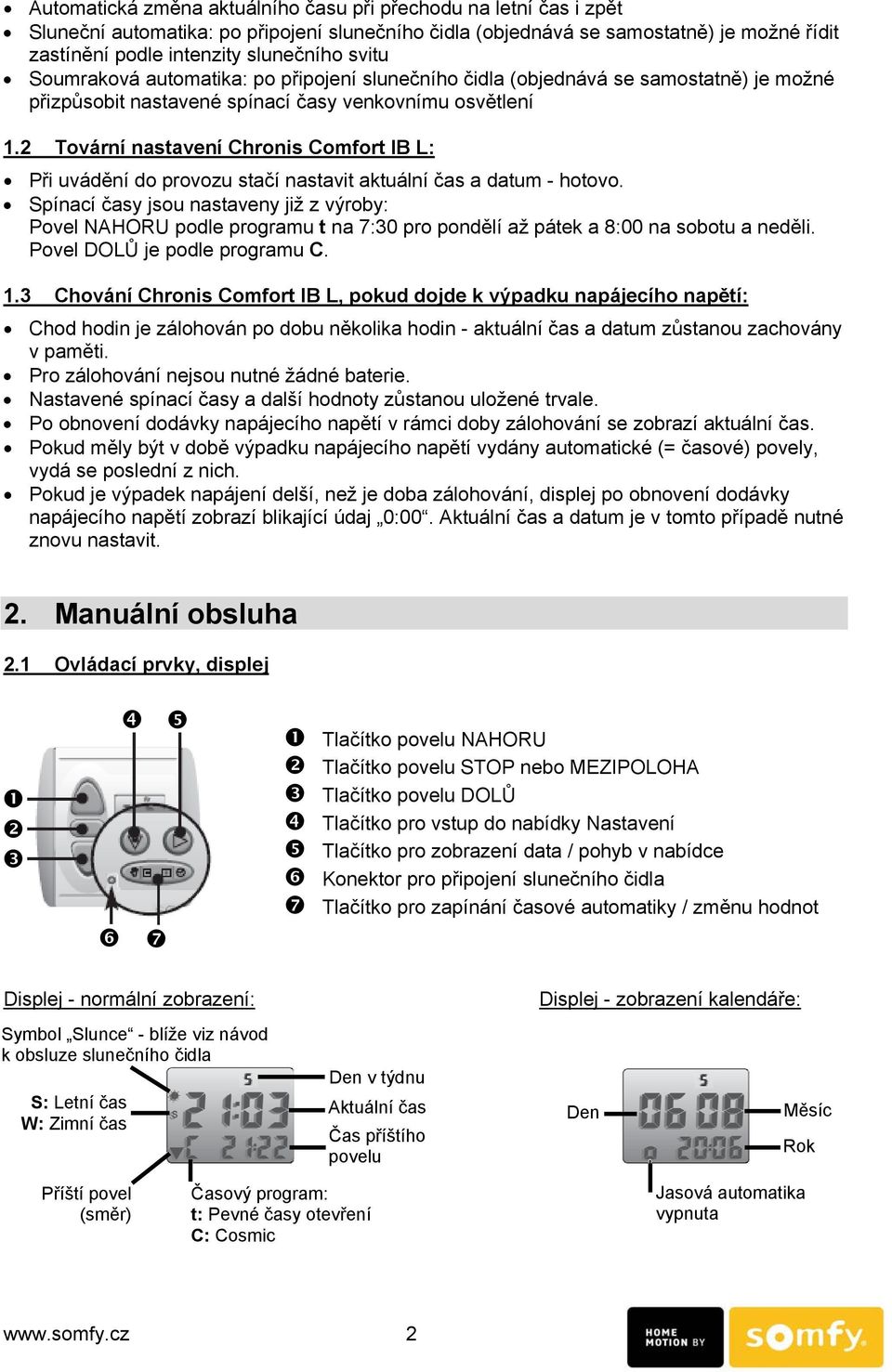 2 Tovární nastavení Chronis Comfort IB L: Při uvádění do provozu stačí nastavit aktuální čas a datum - hotovo.