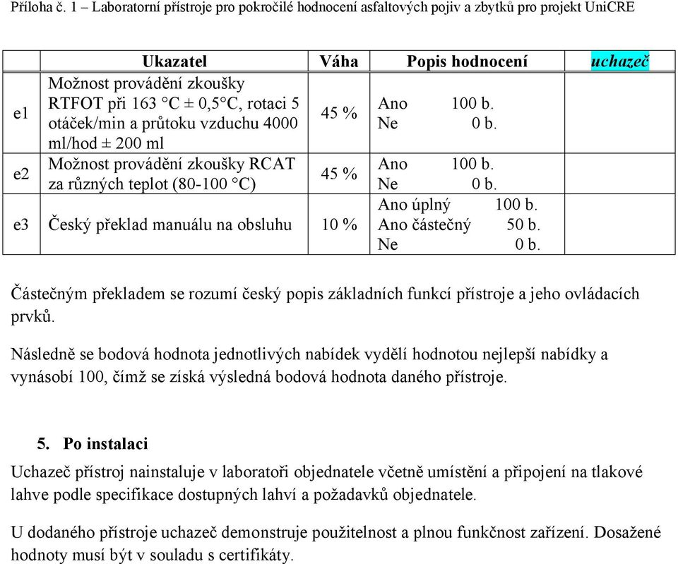 Následně se bodová hodnota jednotlivých nabídek vydělí hodnotou nejlepší nabídky a vynásobí 100, čímž se získá výsledná bodová hodnota daného přístroje. 5.