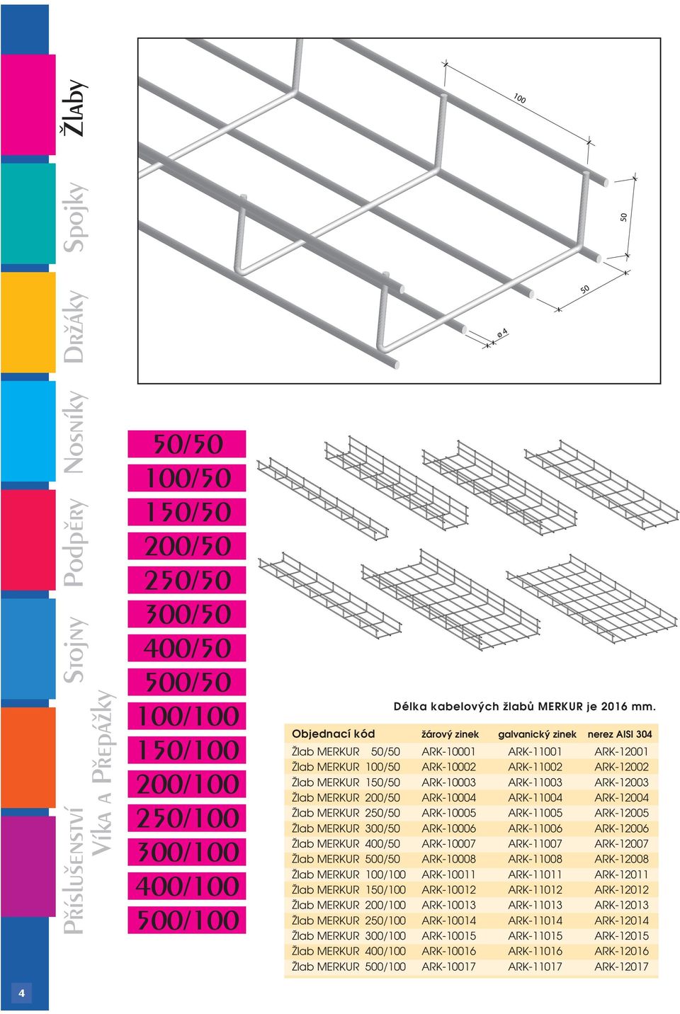 žárový zinek galvanický zinek nerez AISI 304 Žlab MERKUR 50/50 ARK-10001 ARK-11001 ARK-12001 Žlab MERKUR 100/50 ARK-10002 ARK-11002 ARK-12002 Žlab MERKUR 150/50 ARK-10003 ARK-11003 ARK-12003 Žlab