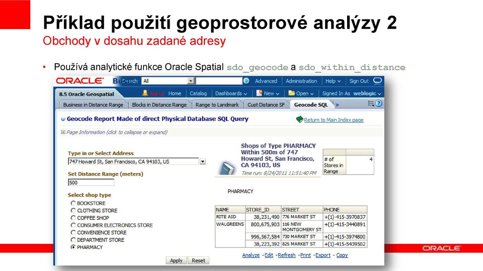 adresy Používá analytické funkce