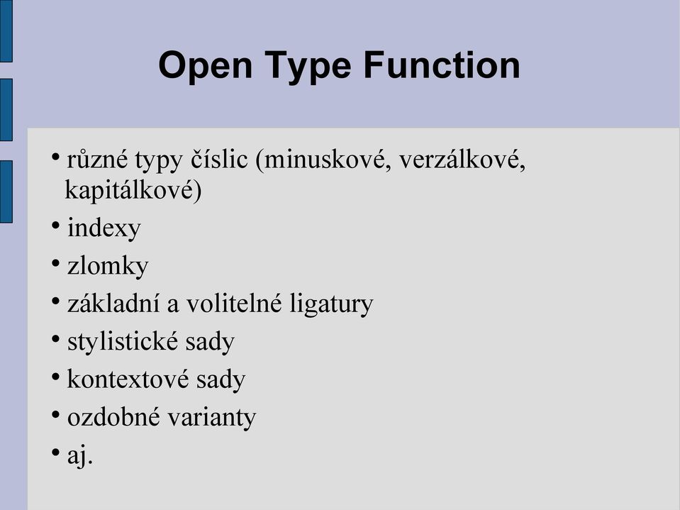 indexy zlomky základní a volitelné