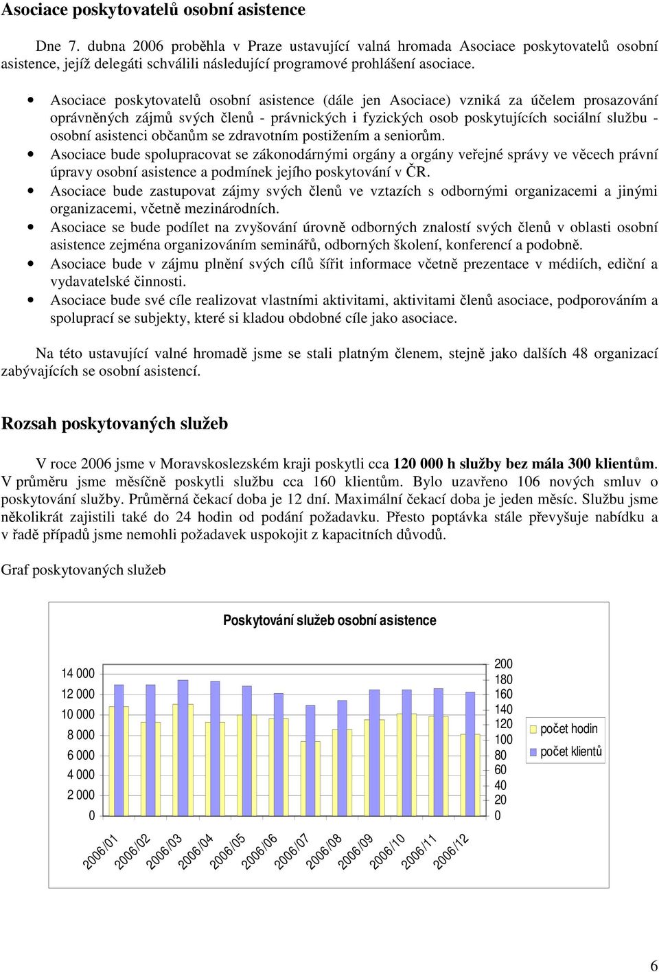 Asociace poskytovatelů osobní asistence (dále jen Asociace) vzniká za účelem prosazování oprávněných zájmů svých členů - právnických i fyzických osob poskytujících sociální službu - osobní asistenci