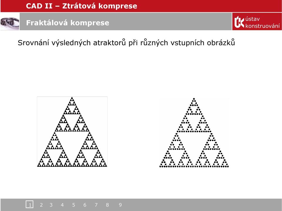 atraktorů při různých