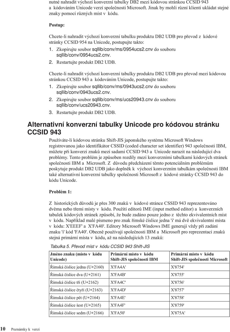 cn do souboru sqllib/con/0954ucs2.cn. 2. Restartujte produkt DB2 UDB.