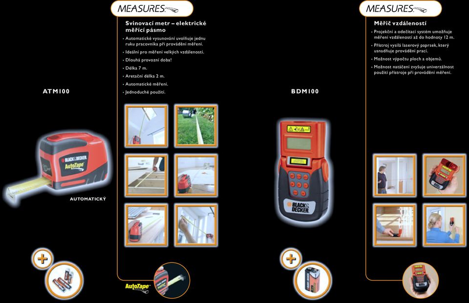 BDM100 Měřič vzdáleností. Projekční a odečítací systém umožňuje měření vzdáleností až do hodnoty 1 m.