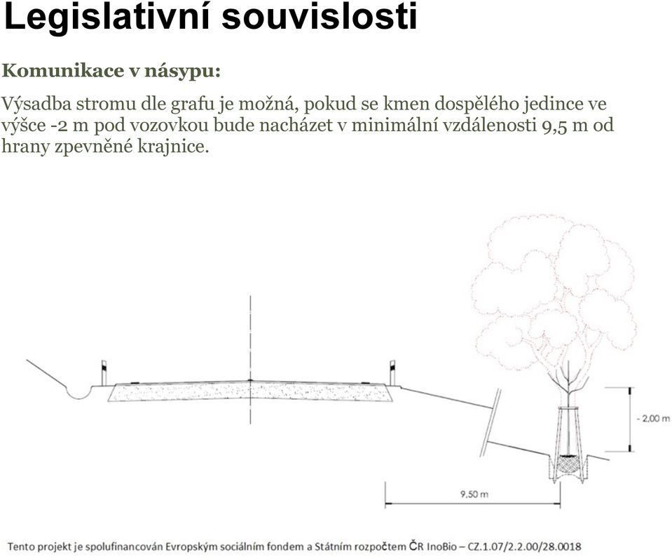 dospělého jedince ve výšce -2 m pod vozovkou bude