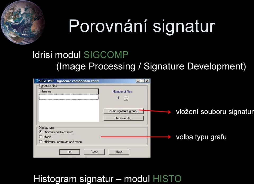 Development) vložení souboru signatur