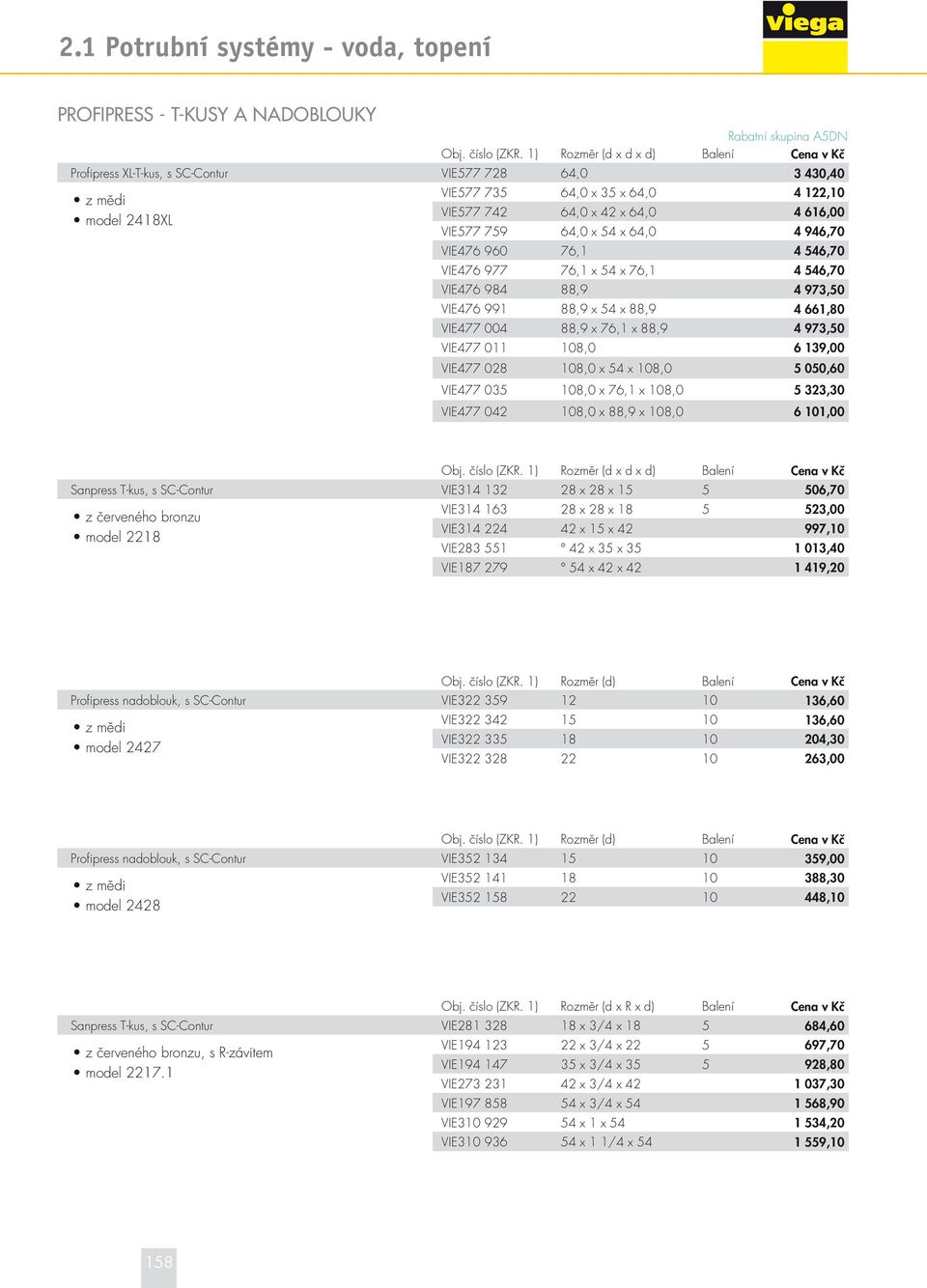 x 54 x 64,0 4 946,70 VIE476 960 76,1 4 546,70 VIE476 977 76,1 x 54 x 76,1 4 546,70 VIE476 984 88,9 4 973,50 VIE476 991 88,9 x 54 x 88,9 4 661,80 VIE477 004 88,9 x 76,1 x 88,9 4 973,50 VIE477 011