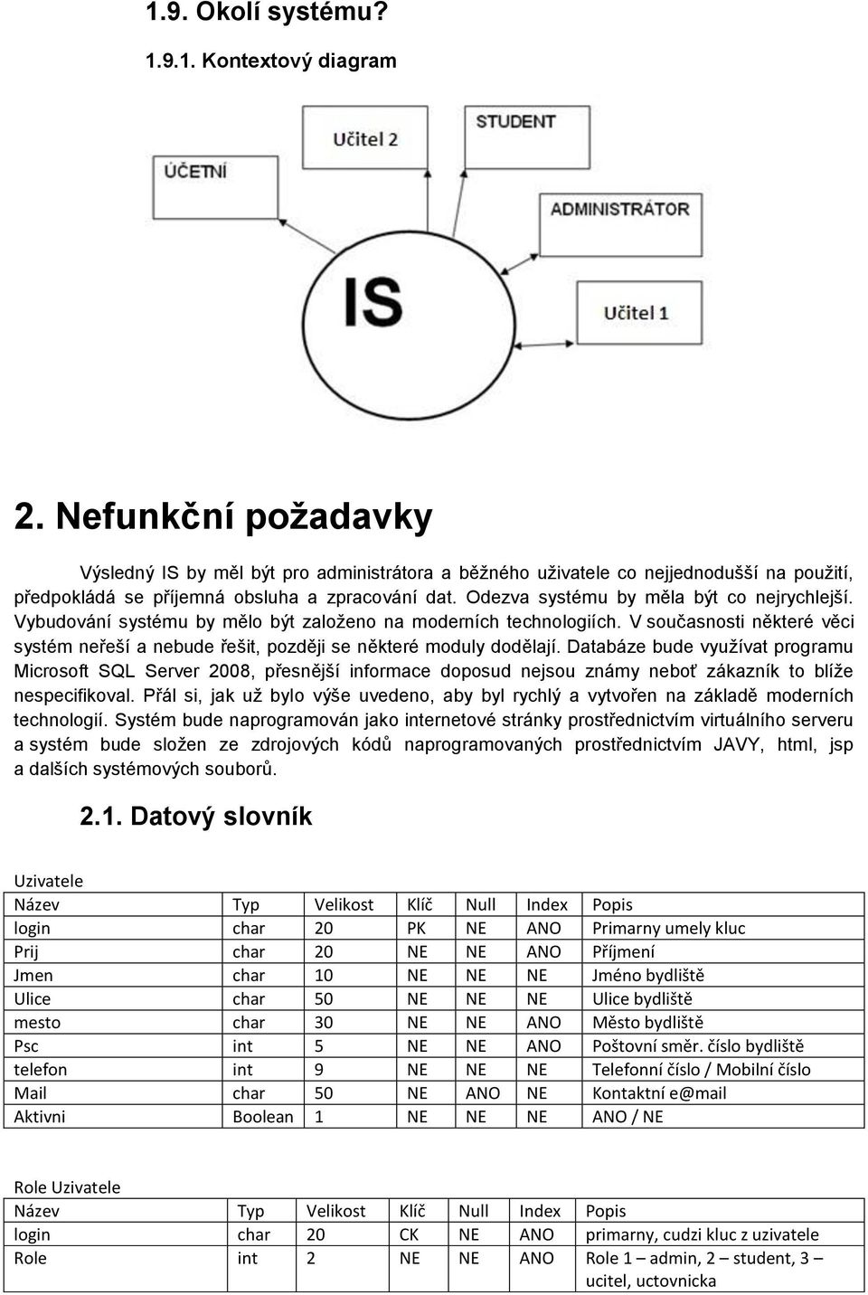 Odezva systému by měla být co nejrychlejší. Vybudování systému by mělo být založeno na moderních technologiích.