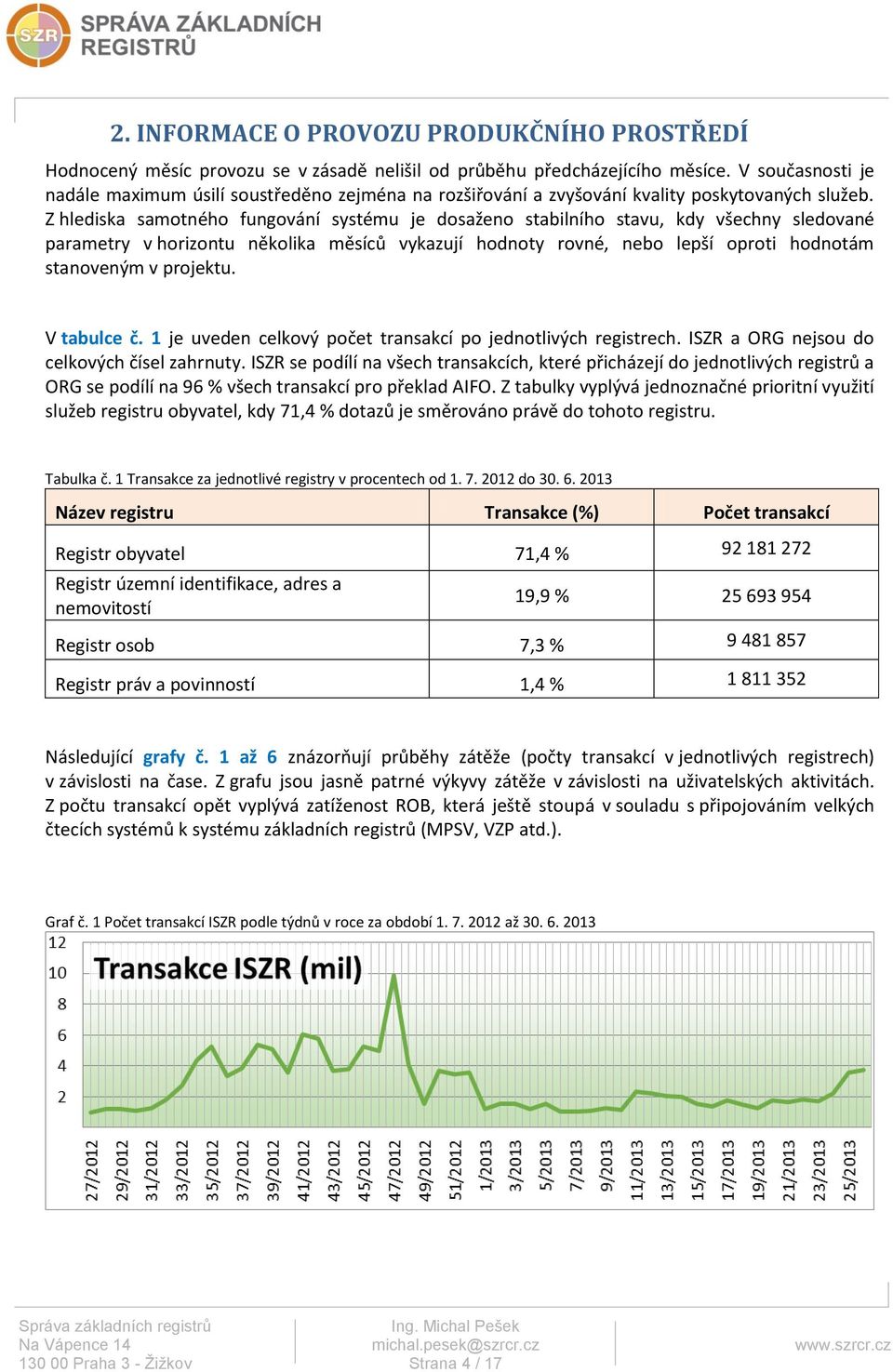 Z hlediska samotného fungování systému je dosaženo stabilního stavu, kdy všechny sledované parametry v horizontu několika měsíců vykazují hodnoty rovné, nebo lepší oproti hodnotám stanoveným v