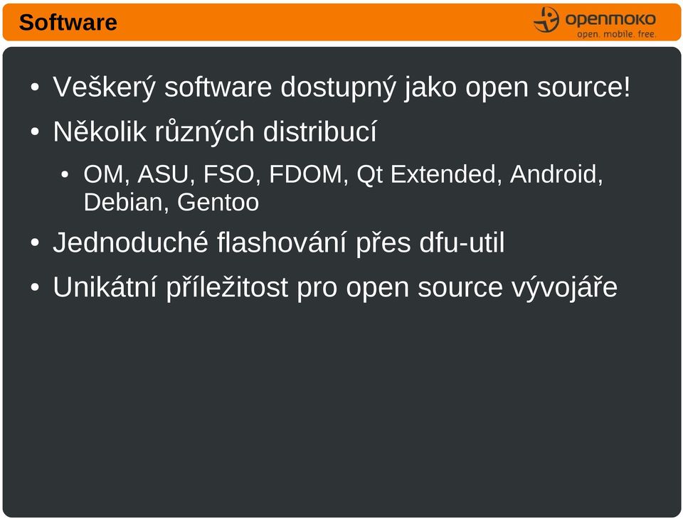 Extended, Android, Debian, Gentoo Jednoduché