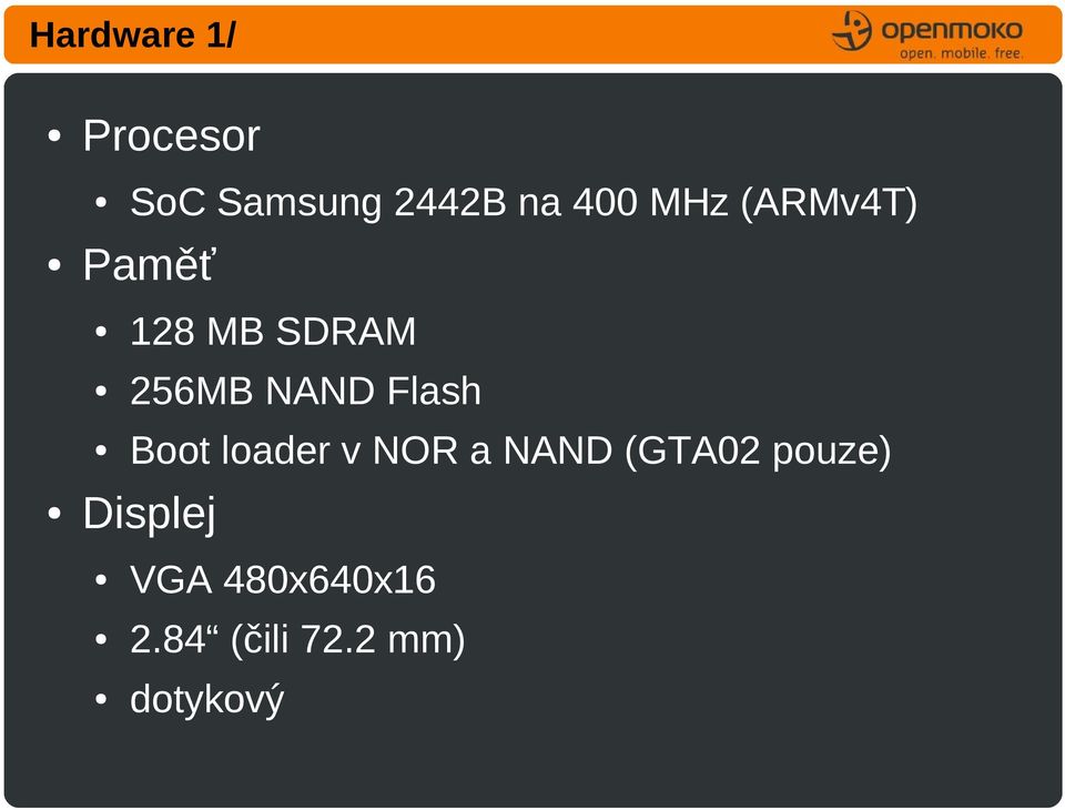 Flash Boot loader v NOR a NAND (GTA02 pouze)