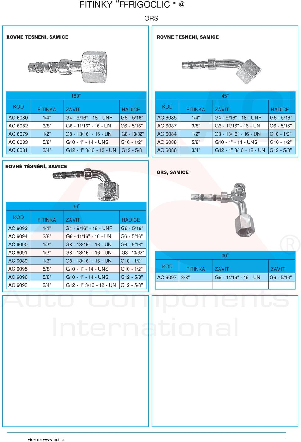 AC 6086 3/4" G12-1" 3/16-12 - UN G12-5/8" AC 6092 1/4" G4-9/16" - 18 - UNF G6-5/16" AC 6094 3/8" G6-11/16" - 16 - UN G6-5/16" AC 6090 1/2" G8-13/16" - 16 - UN G6-5/16" AC 6091 1/2" G8-13/16" - 16 -