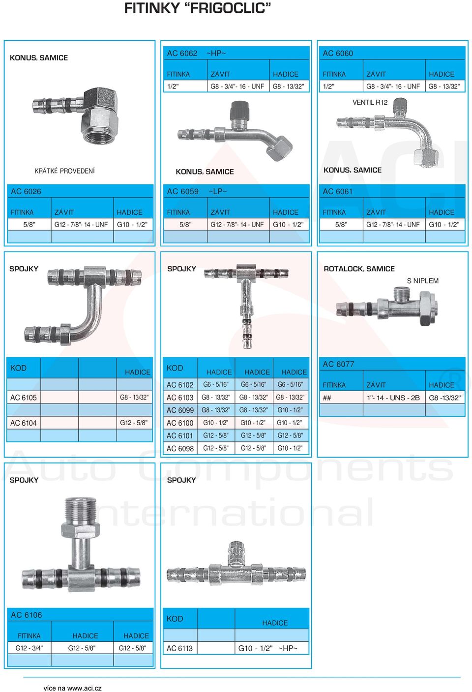 G12-5/8" HADICE HADICE HADICE AC 6102 G6-5/16" G6-5/16" G6-5/16" AC 6103 G8-13/32" G8-13/32" G8-13/32" AC 6099 G8-13/32" G8-13/32" G10-1/2" AC 6100 G10-1/2" G10-1/2" G10-1/2" AC 6101