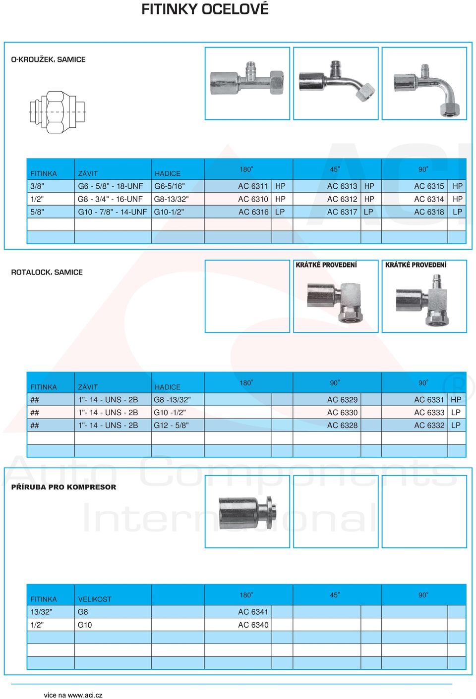 LP ROTALOCK, SAMICE 1"- 14 - UNS - 2B G8-13/32" AC 6329 AC 6331 HP 1"- 14 - UNS - 2B G10-1/2" AC 6330 AC