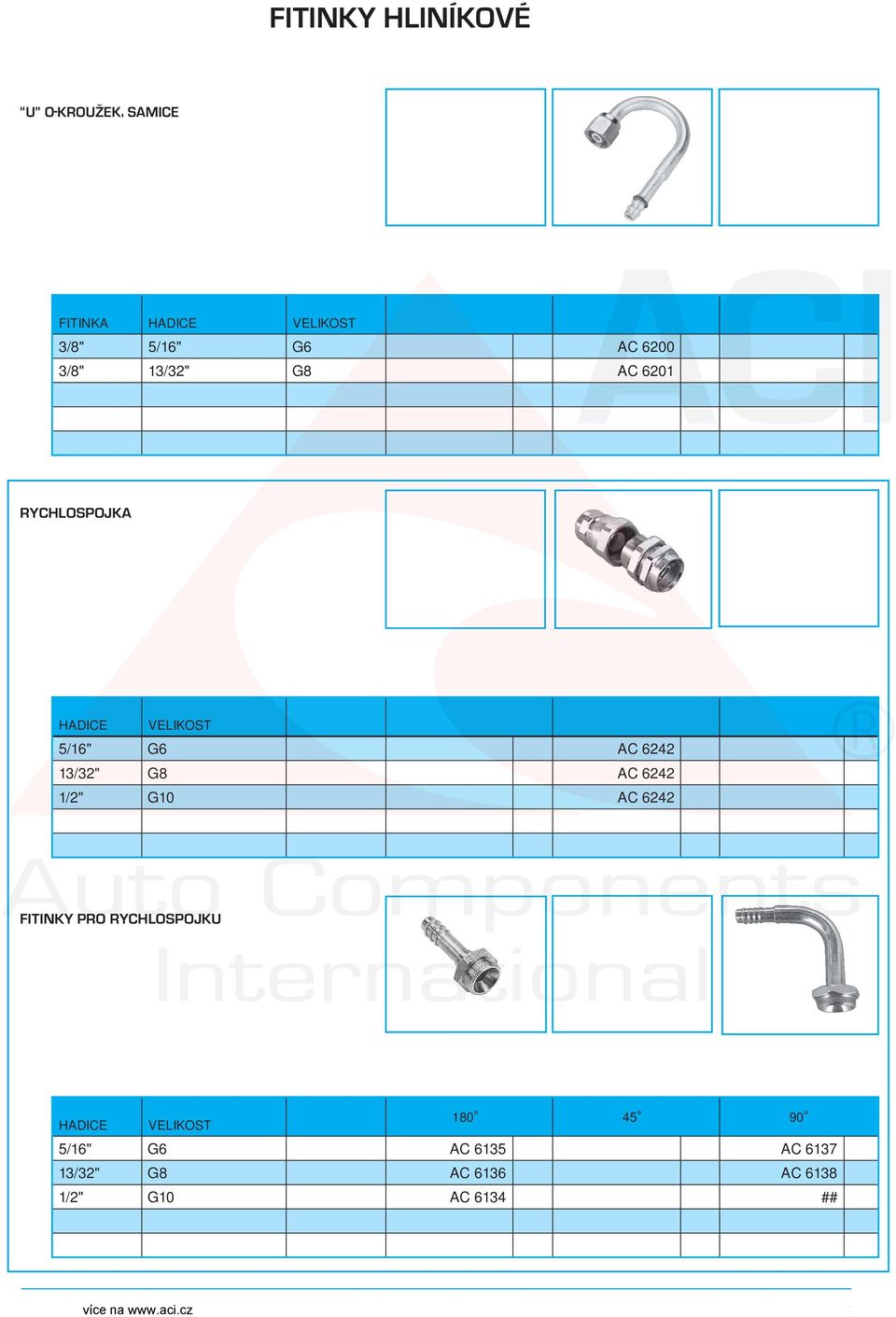 13/32" G8 AC 6242 1/2" G10 AC 6242 HADICE VELIKOST