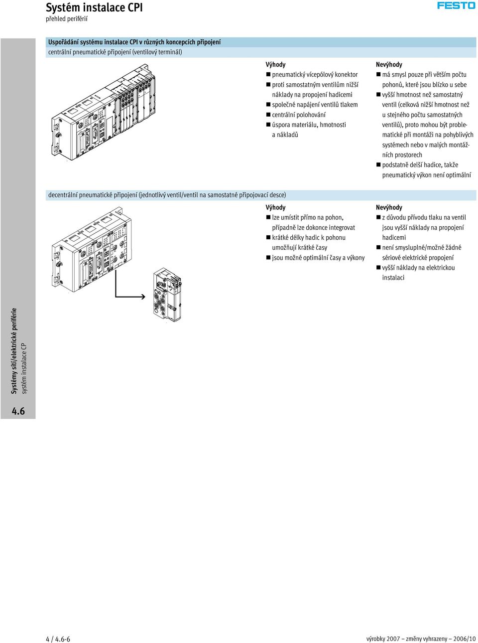 blízko u sebe vyšší hmotnost než samostatný ventil (celková nižší hmotnost než u stejného počtu samostatných ventilů), proto mohou být problematické při montáži na pohyblivých systémech nebo v malých