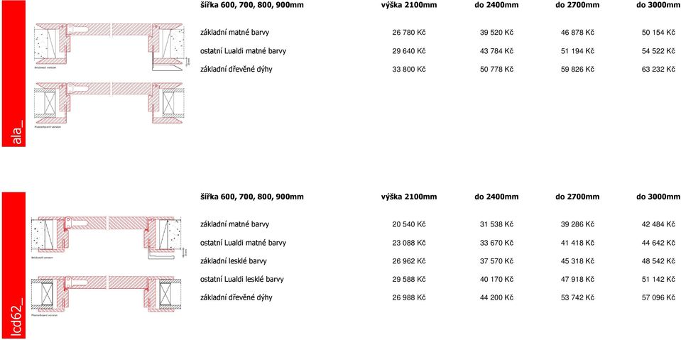 ostatní Lualdi matné barvy 23 088 Kč 33 670 Kč 41 418 Kč 44 642 Kč základní lesklé barvy 26 962 Kč 37 570 Kč 45 318 Kč 48 542 Kč