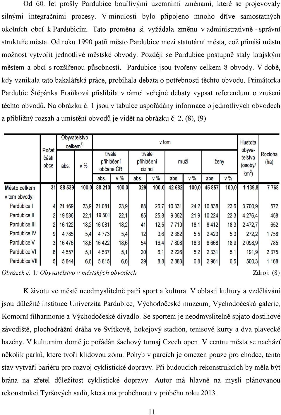 Později se Pardubice postupně staly krajským městem a obcí s rozšířenou působností. Pardubice jsou tvořeny celkem 8 obvody.