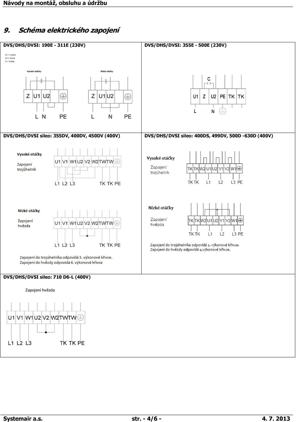 450DV (400V) DVS/DHS/DVSI sileo: 400DS, 499DV, 500D -630D (400V)