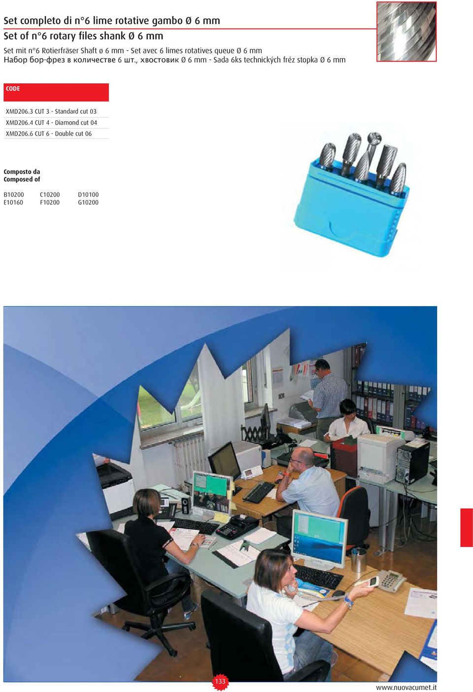 , хвостовик Ø 6 mm - Sada 6ks technických fréz stopka Ø 6 mm XMD206.3 CUT 3 - Standard cut 03 XMD206.